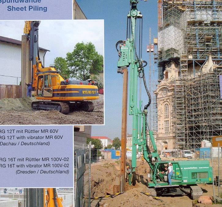 Gépvezetékes szádfalverő gépek vibrátorral
